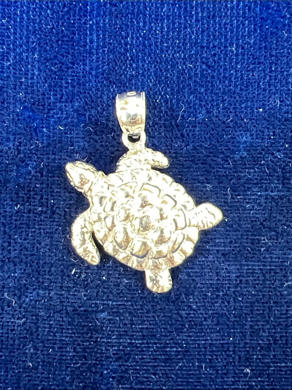 14K White Gold Turtle Pendant Necklace Charm